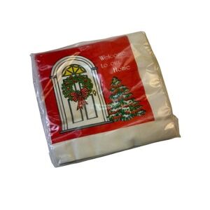 VTG Graceline Welcome to Our Home Christmas Napkins 20 Ct Sealed Made in USA